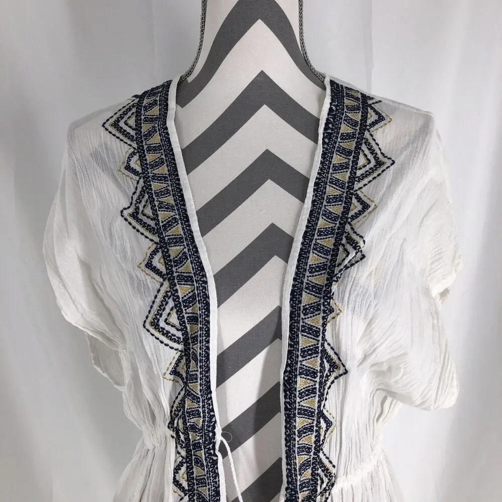 Merona Women's Lightweight Embroided Boho Swim Coverup Size Small